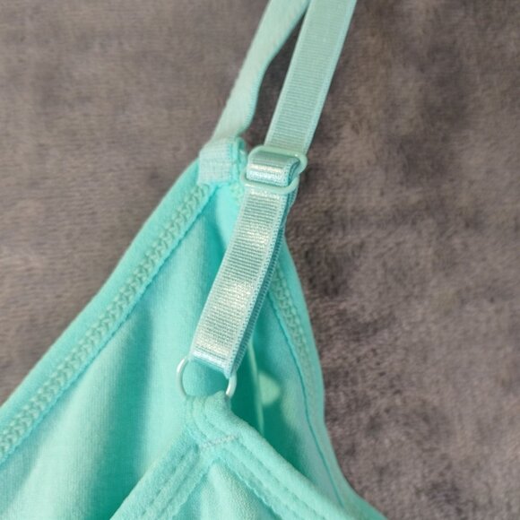 Seamless Womens Cami L AquaBlue AdjustableStraps Stretch TankTop Fitted Layering - Picture 7 of 8